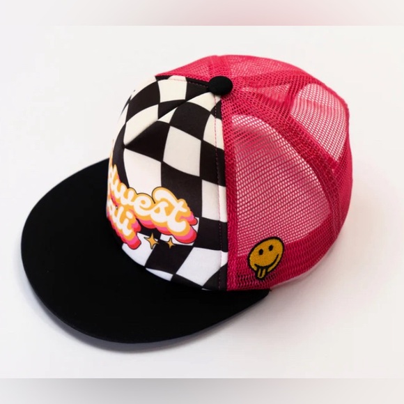 Hot Pink Checker Midwest Cali Hat NWT - Picture 2 of 2